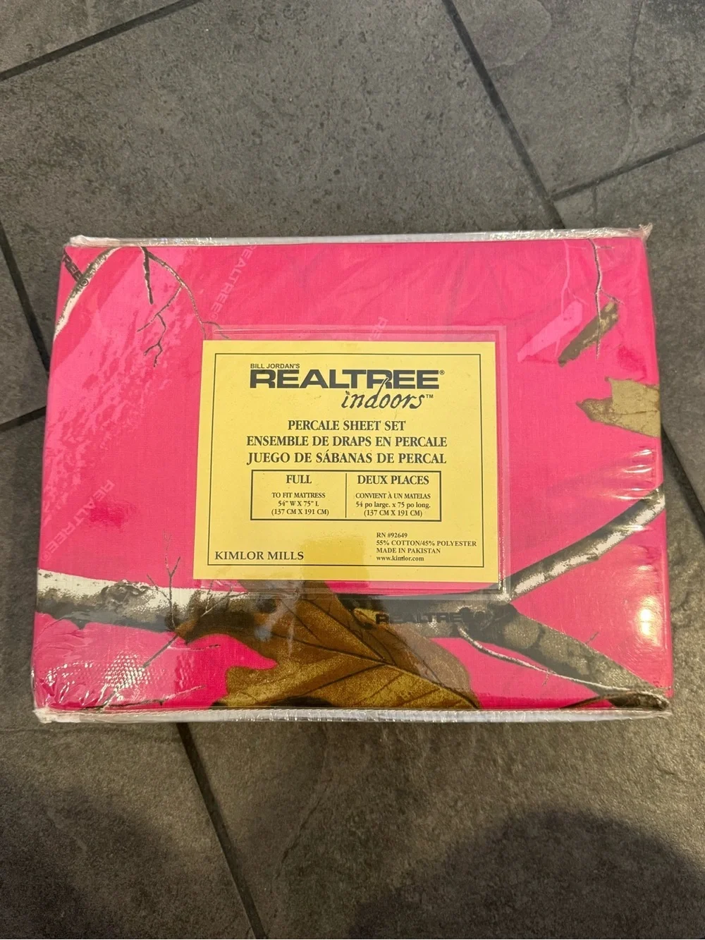 Realtree Pink Camo Percale Sheet Set size Full